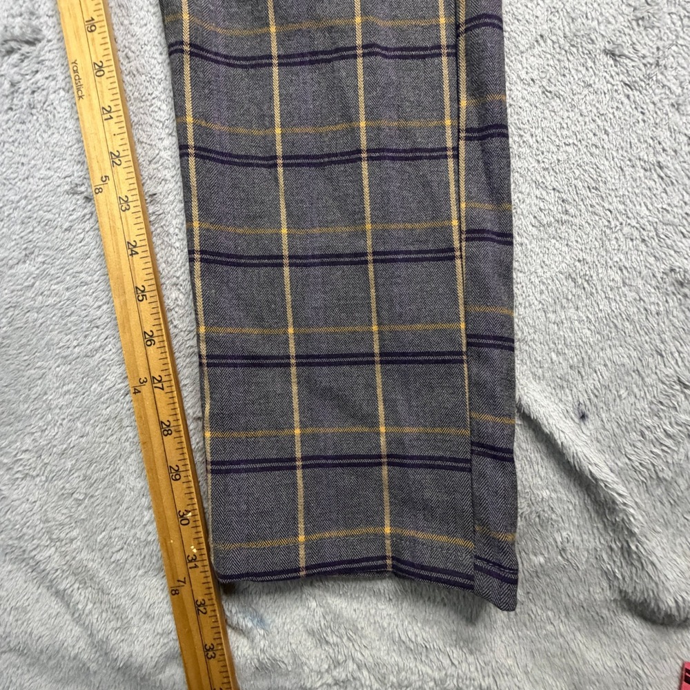 Suslo Couture Mens Grey Yellow Plaid Tailored Slim Fit Dress Pants W36 L32 NWT - Picture 11 of 12